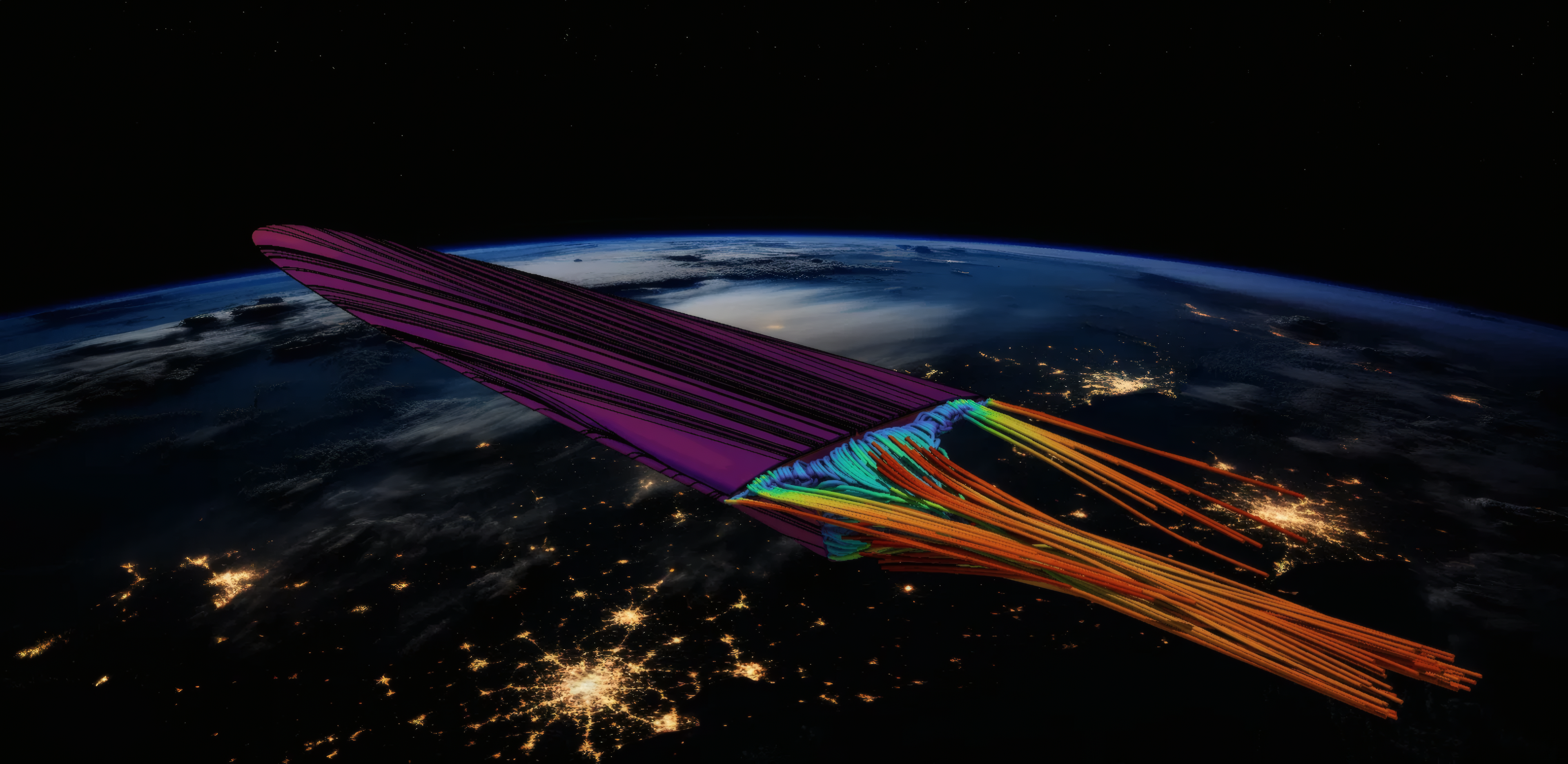 Hypersonic waverider simulation over Earth